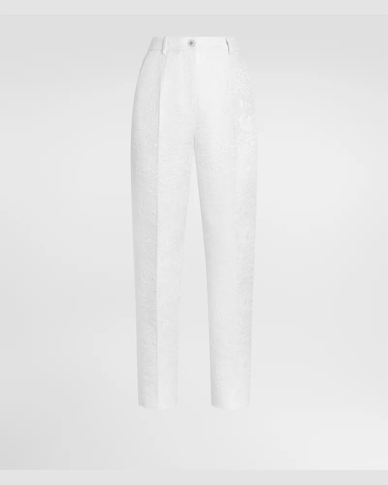 Dolce & Gabbana Hose Aus Brokat - Frau Hosen Und Shorts Wei Weiss
