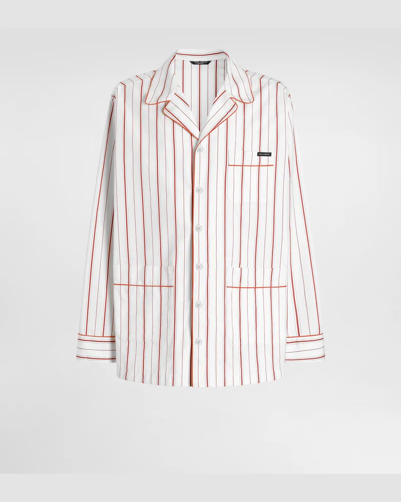 Dolce & Gabbana Striped Poplin Vanity Robe - Mann Hemden Mehrfarbig Multicolor