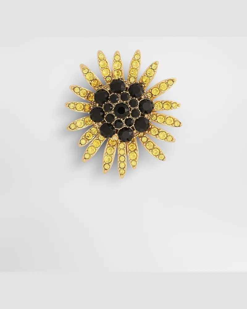 Dolce & Gabbana Sartoria Floral Brooch With Rhinestones - Mann Bijoux Gold Metall Gold