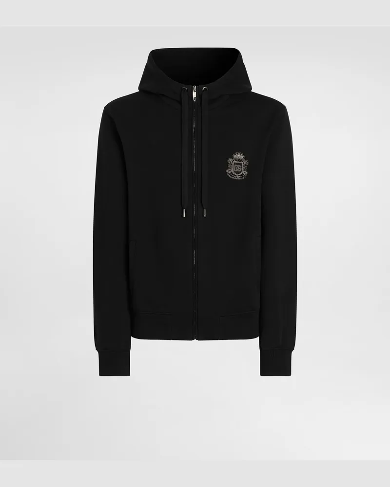 Dolce & Gabbana Jersey Sweatshirt With Heraldic Patch - Mann Sweatshirts Blau Blue