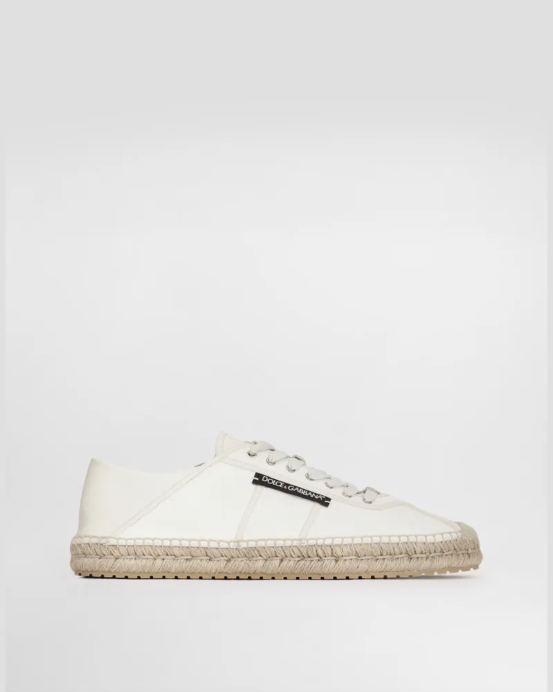 Dolce & Gabbana Espadrilles Aus Spaltlammleder - Mann Sandalen Und Slides Wei Weiss
