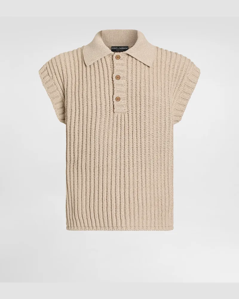 Dolce & Gabbana Polohemd Aus Englischrippstrick - Mann Strickwaren Mehrfarbig Multicolor