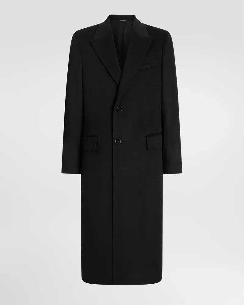 Dolce & Gabbana Mantel Aus Kaschmir Mit Einreihiger Knopfleiste - Mann Mäntel Und Jacken Schwarz Black