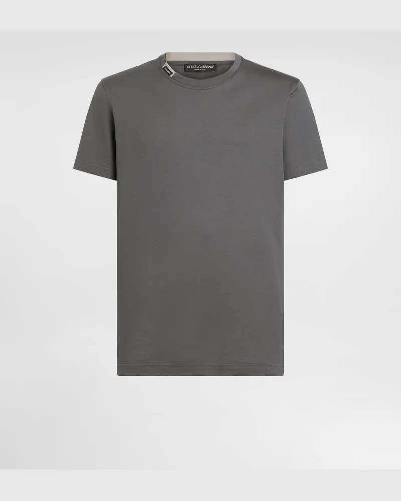Dolce & Gabbana T-shirt Aus Baumwolljersey - Mann T-shirts Und Polos Grau Baumwolle Grau