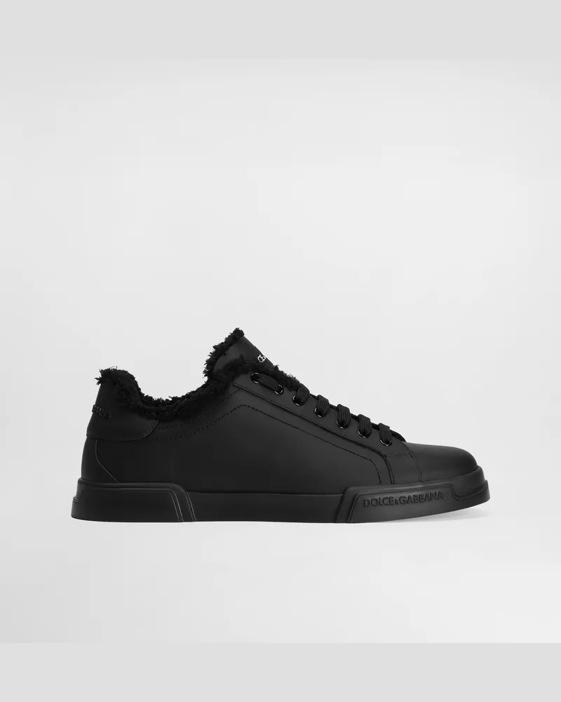 Dolce & Gabbana Sneakers Portofino Light Aus Kalbsleder - Mann Sneakers Schwarz Schwarz