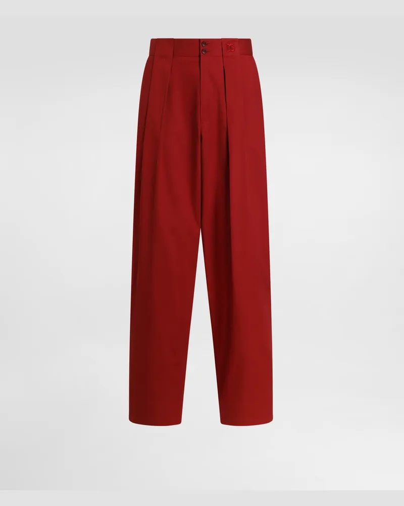 Dolce & Gabbana Hose Aus Stretch-baumwollgabardine - Mann Hosen Und Shorts Rot Rot
