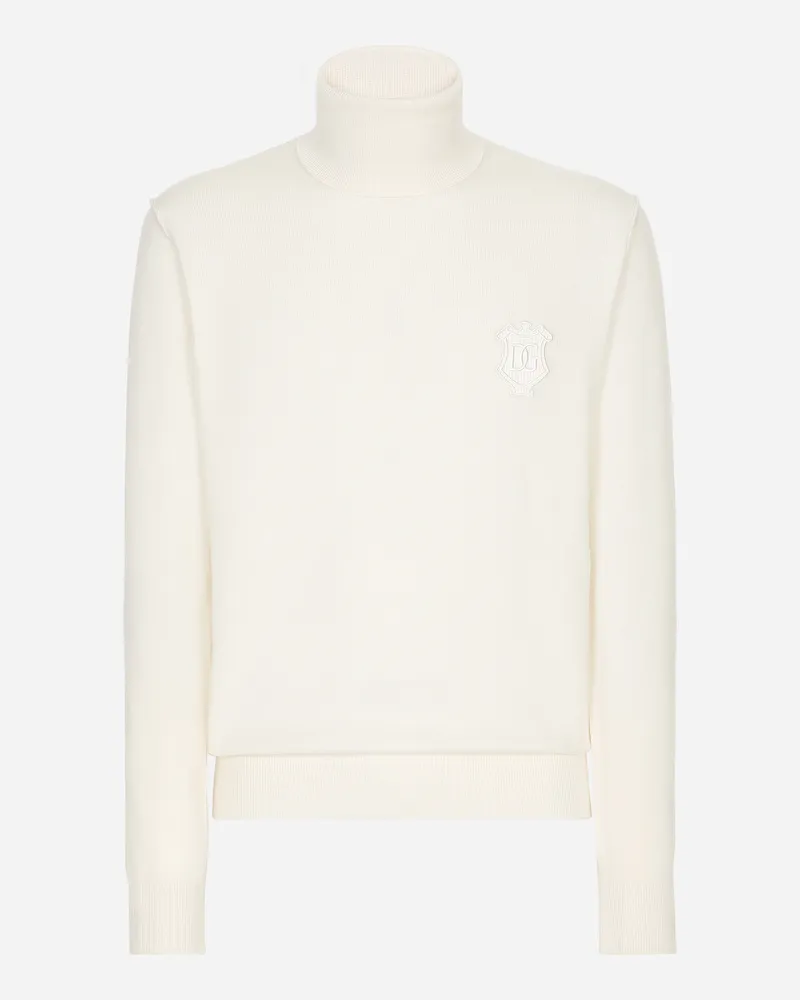 Dolce & Gabbana Rollkragenpullover Aus Wolle - Mann Strickwaren Beige Beige