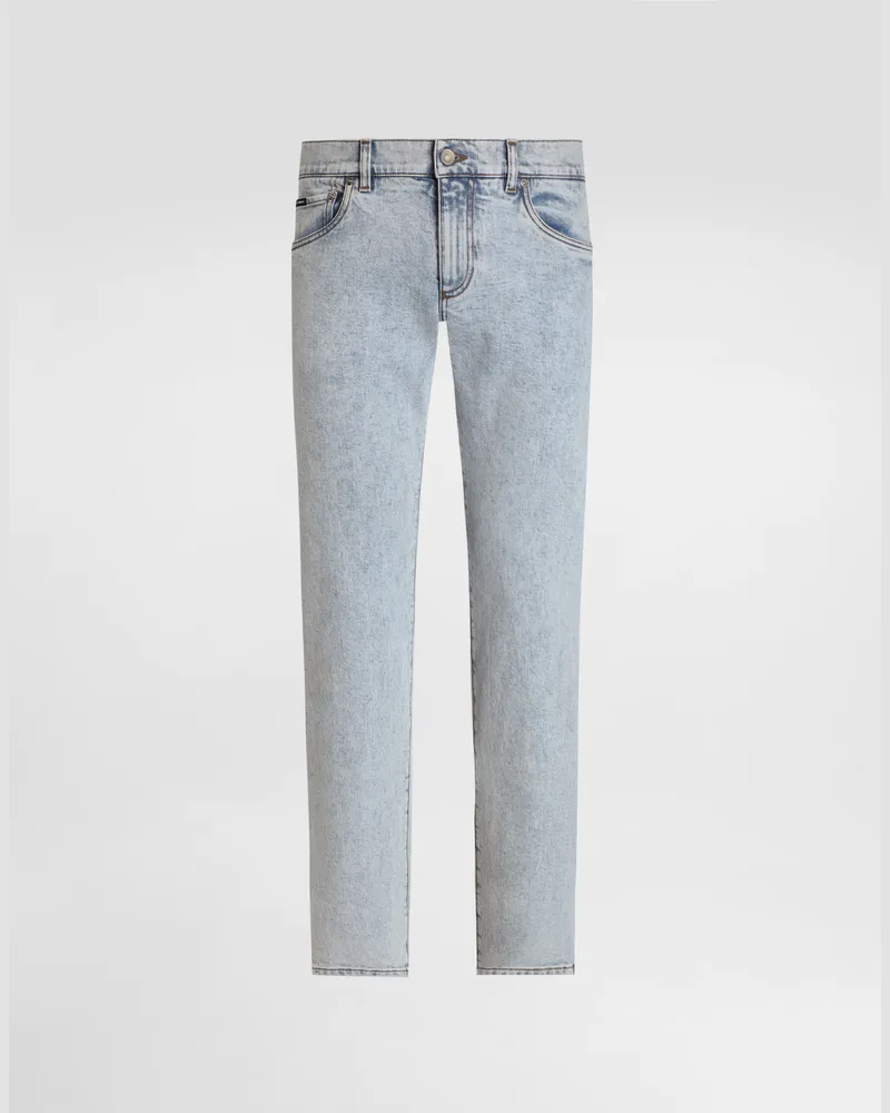 Dolce & Gabbana Jeans Slim Aus Baumwollstretch Mit Plakette - Mann Jeans Mehrfarbig Mehrfarbig