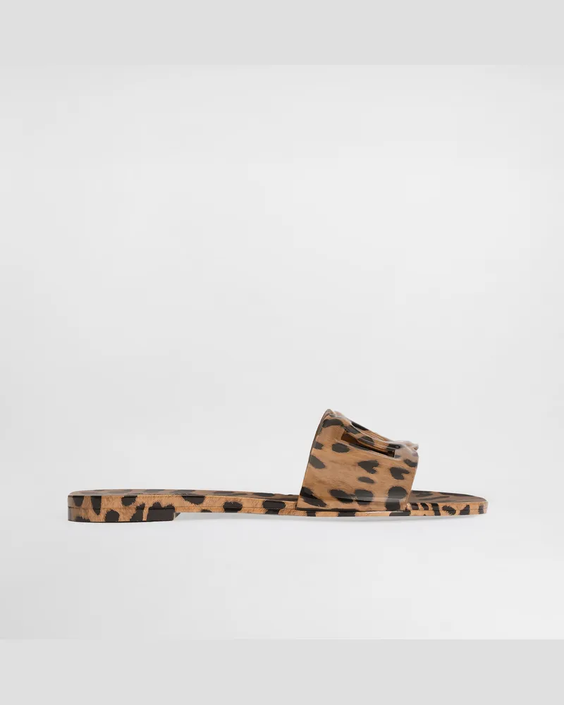Dolce & Gabbana Beachwear-slides Aus Gummi In Leo-print - Frau Pantoletten Und Mules Animalprint 