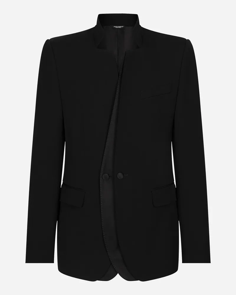 Dolce & Gabbana Einreihige Jacke Aus Wolle - Mann Anzüge Und Blazer Schwarz Wolle Schwarz