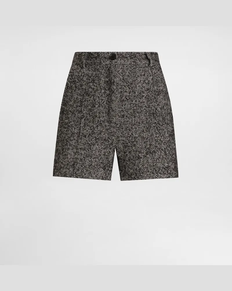 Dolce & Gabbana Shorts Aus Einem Wollmix Mit Fischgrätmuster - Frau Hosen Und Shorts Mehrfarbig Mehrfarbig
