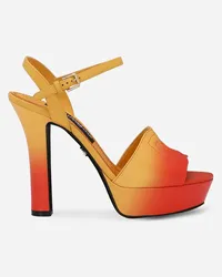 Dolce & Gabbana Plateau-Sandalette aus Kalbsleder Orange