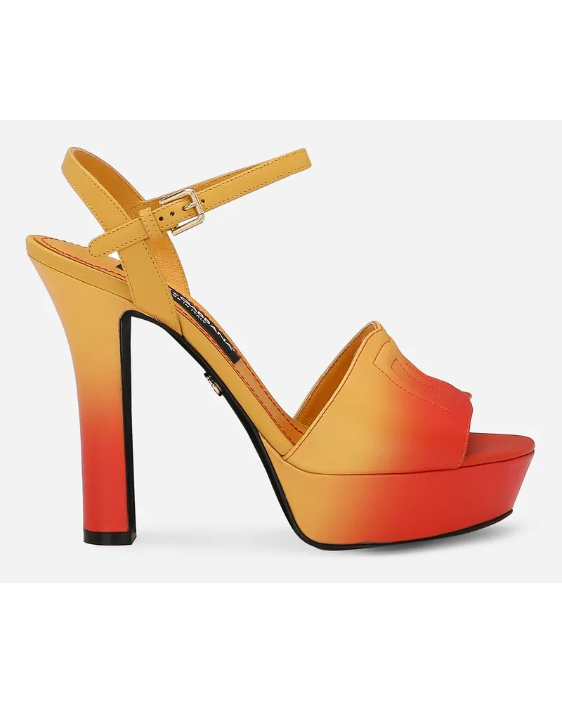 Dolce & Gabbana Plateau-Sandalette aus Kalbsleder Orange