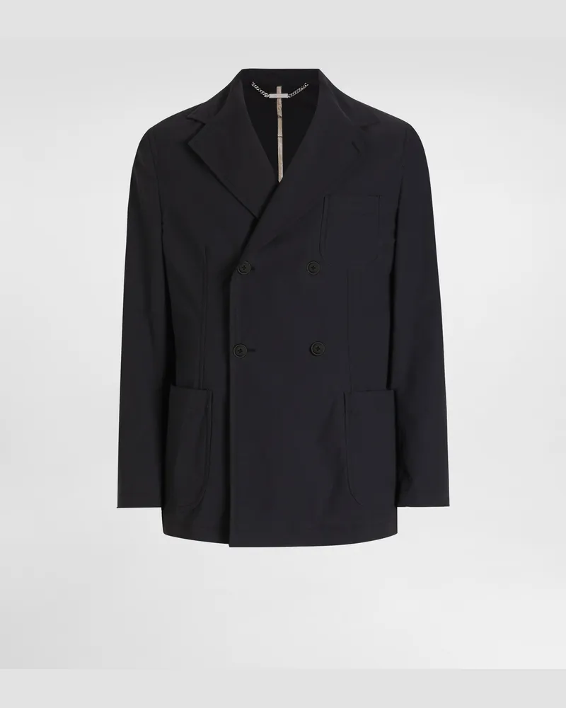 Dolce & Gabbana Double-breasted Portofino Canvas Jacket - Mann Anzüge Und Blazer Schwarz Black