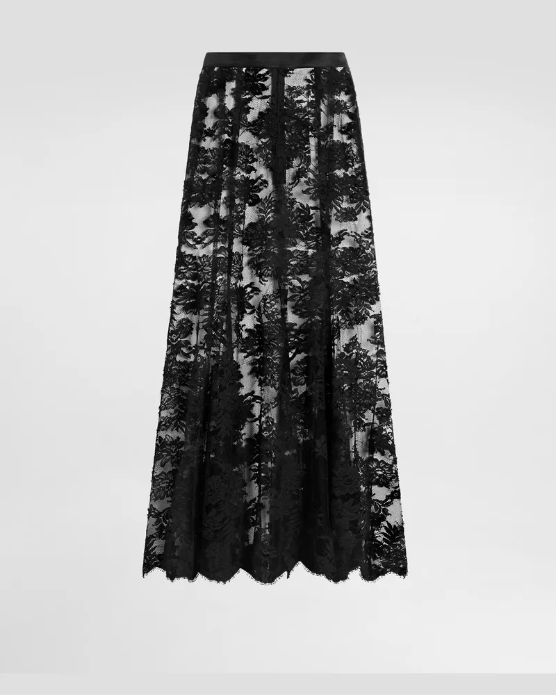 Dolce & Gabbana Rock Aus Chantilly-spitze - Frau Collection Schwarz Schwarz