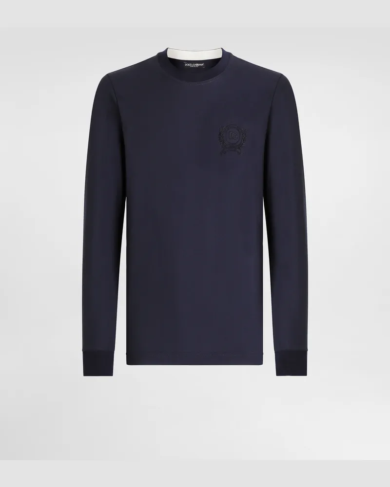 Dolce & Gabbana Technical Piqué T-shirt - Mann T-shirts Und Polos Blau Blue