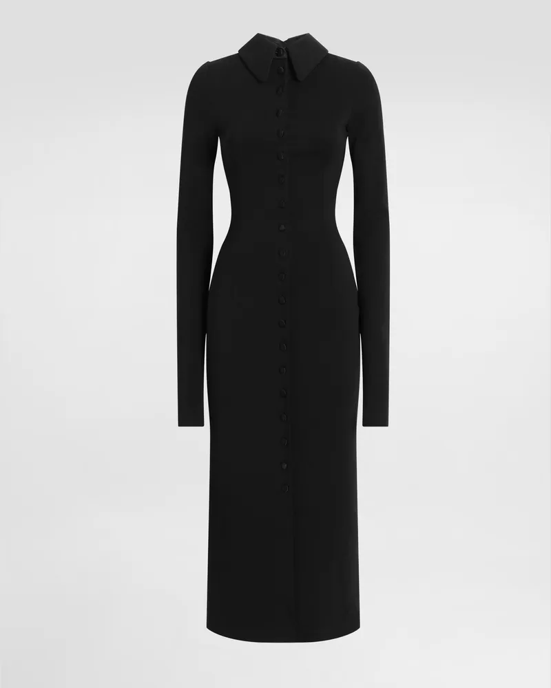 Dolce & Gabbana Kleid Aus Wolljersey - Frau Collection Schwarz Schwarz