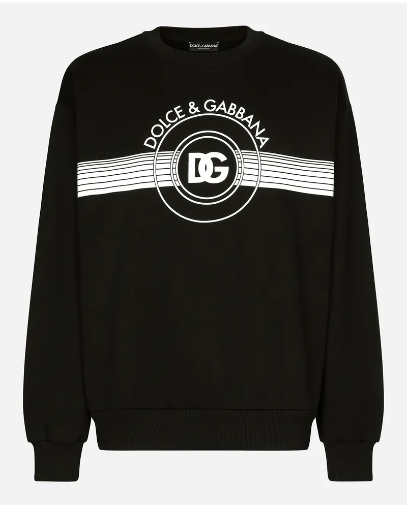 Dolce & Gabbana Sweatshirt aus Jersey DG-Logoprint Schwarz