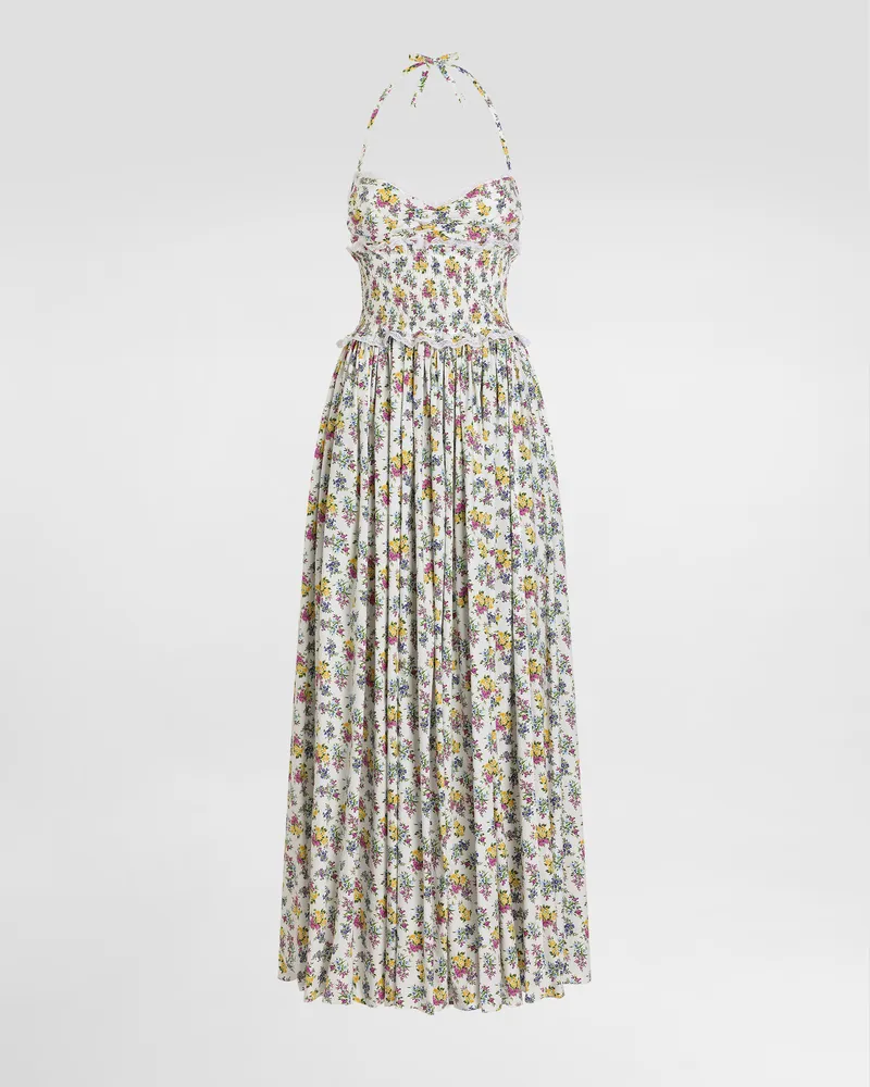 Dolce & Gabbana Small Floral-print Poplin Dress - Frau Kleider Mehrfarbig Mehrfarbig