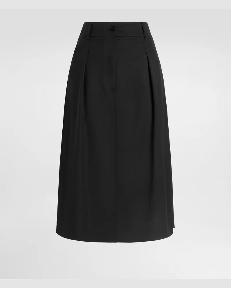 Dolce & Gabbana Rock Aus Bi-elastischem Twill - Frau Röcke Schwarz Schwarz