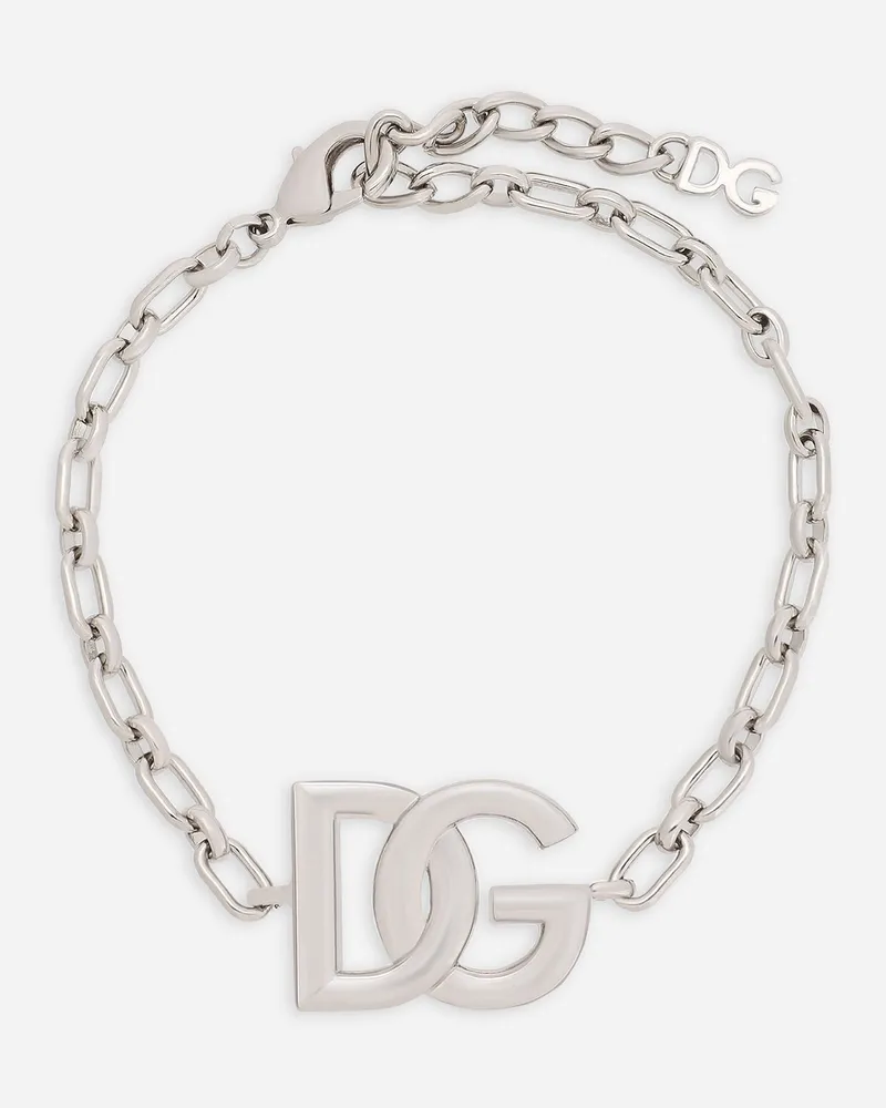 Dolce & Gabbana Gliederarmband Mit Dg-logo - Mann Bijoux Silber Metall Silber