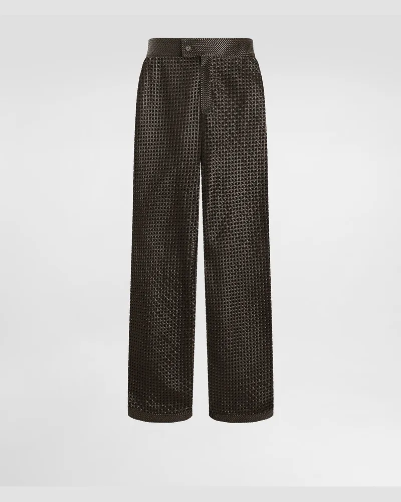 Dolce & Gabbana Ausgestellte Hose Aus Geflochtenem Nappaleder - Mann Hosen Und Shorts Mehrfarbig Mehrfarbig