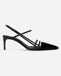 Dolce & Gabbana Slingback aus Lackleder Schwarz