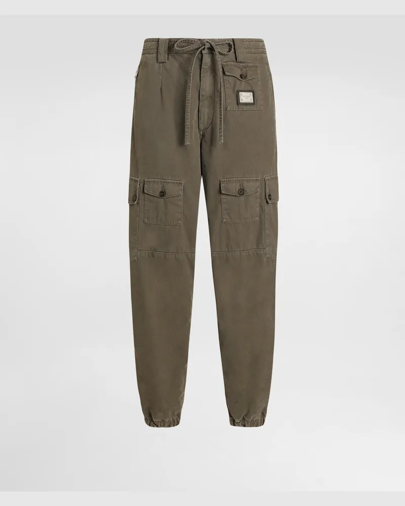 Dolce & Gabbana Resin-coated Gabardine Trousers - Mann Hosen Und Shorts Green Green