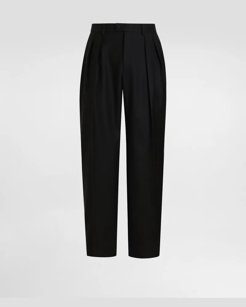 Dolce & Gabbana Wool Gabardine Trousers - Mann Hosen Und Shorts Schwarz Wolle Black