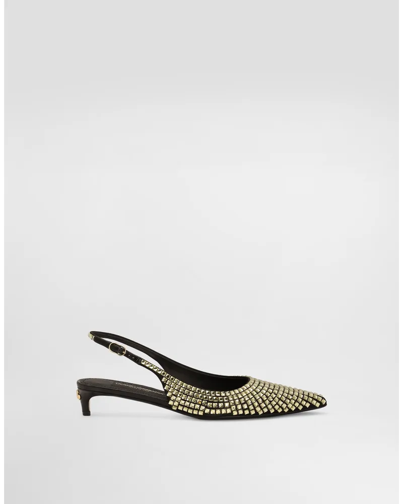 Dolce & Gabbana Slingback Aus Kalbsleder - Frau Pumps Und Slingbacks Mehrfarbig Gold
