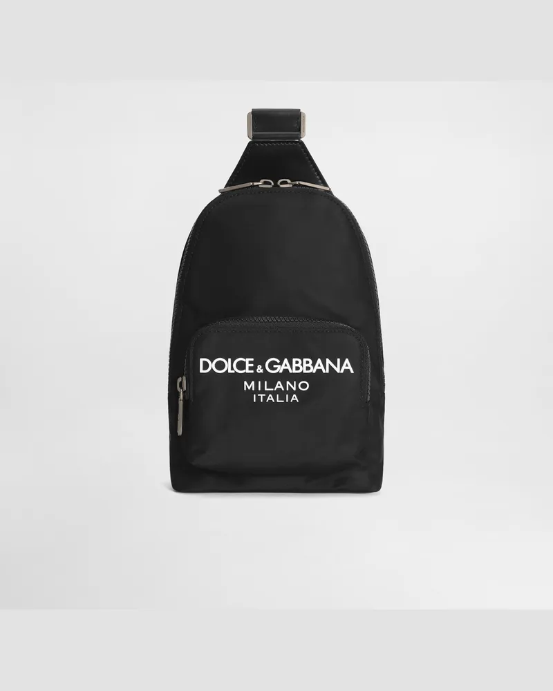 Dolce & Gabbana Umhängerucksack Aus Nylon - Mann Rucksäcke Und Bauchtaschen Schwarz Nylon Schwarz