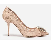 Lace rainbow pumps with brooch detailing