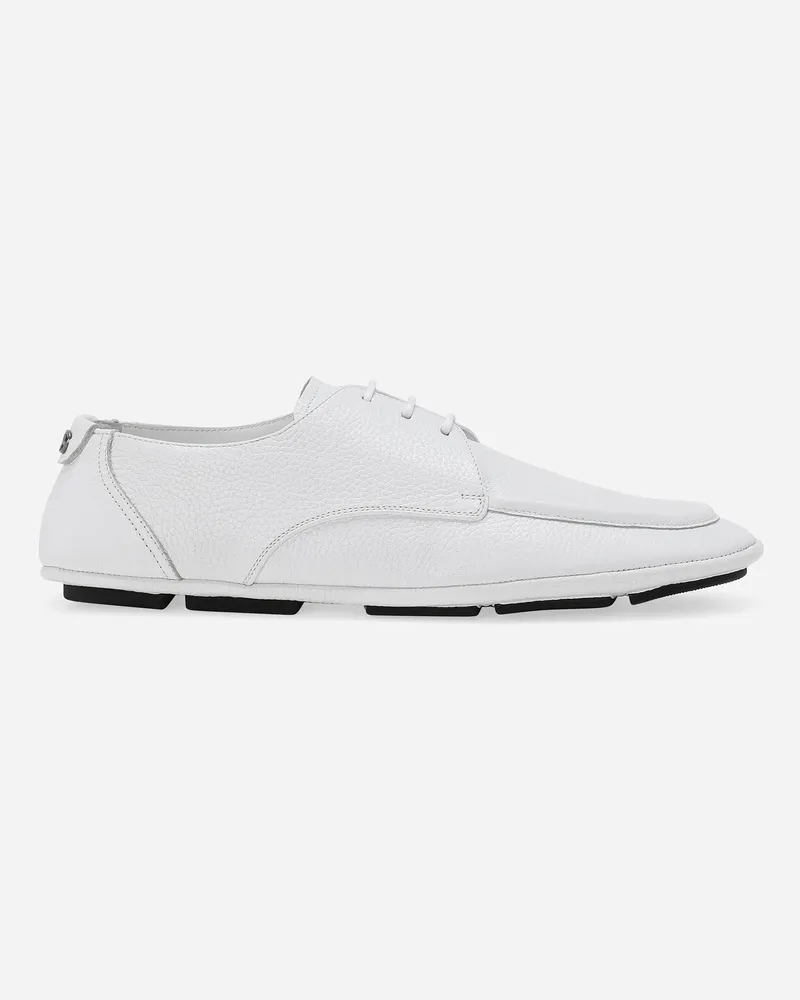 Dolce & Gabbana Derby Aus Hirschleder - Mann Schnürschuhe Weiss Weiss