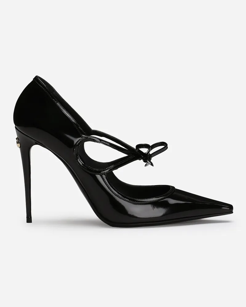 Dolce & Gabbana Pumps aus glänzendem Kalbsleder Schwarz