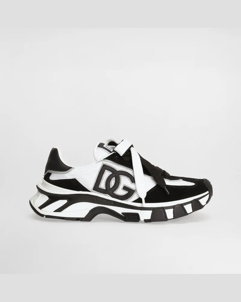 Dolce & Gabbana Dg Country Road Nylon And Leather Sneakers - Mann Sneakers Schwarz Multicolor
