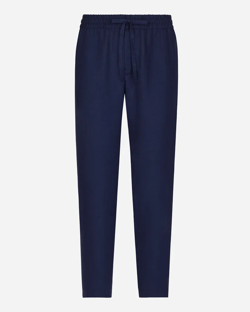 Dolce & Gabbana Jogginghose Aus Leinen - Mann Hosen Und Shorts Blau Blau