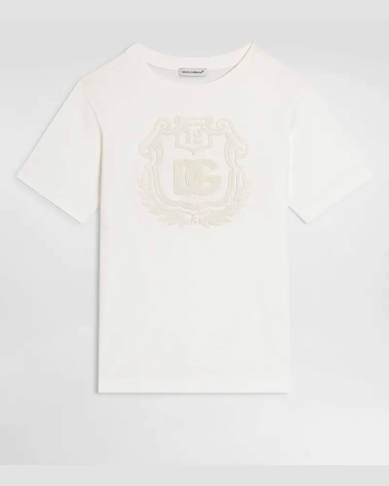 Dolce & Gabbana Jersey-t-shirt Mit Logo - Mann Collection Wei Weiss