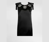 Stretch Satin Dress - Frau Kleider Schwarz Satin