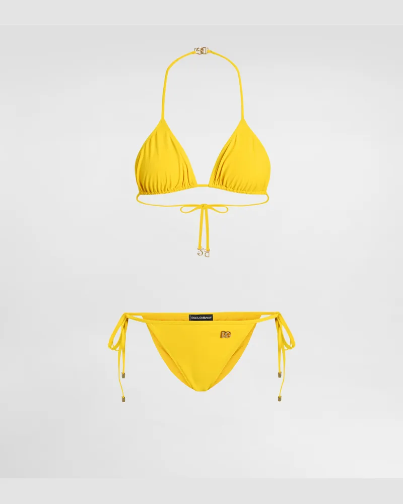 Dolce & Gabbana Triangel-bikini - Frau Bademode Gelb Jersey Gelb