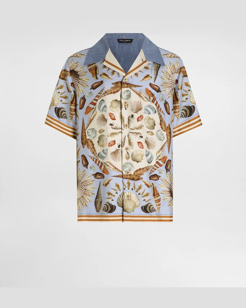 Dolce & Gabbana Silk And Cotton Denim Shirt - Mann Jeans Mehrfarbig Multicolor