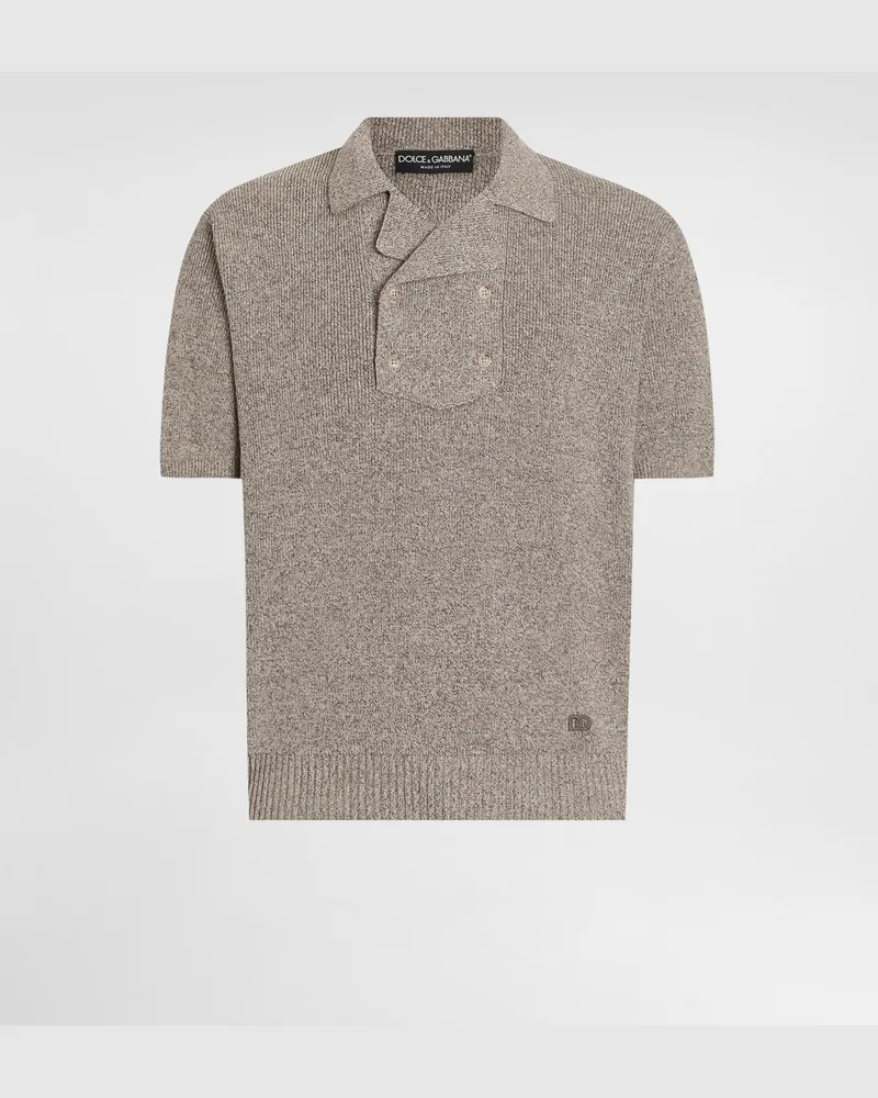 Dolce & Gabbana Cotton And Linen Polo Shirt - Mann Strickwaren Multicolor Multicolor