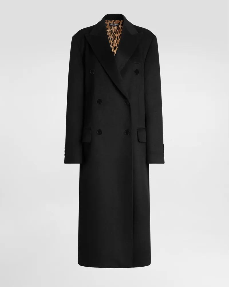 Dolce & Gabbana Mantel Aus Kaschmir Mit Doppelreiher-design - Frau Collection Schwarz Schwarz