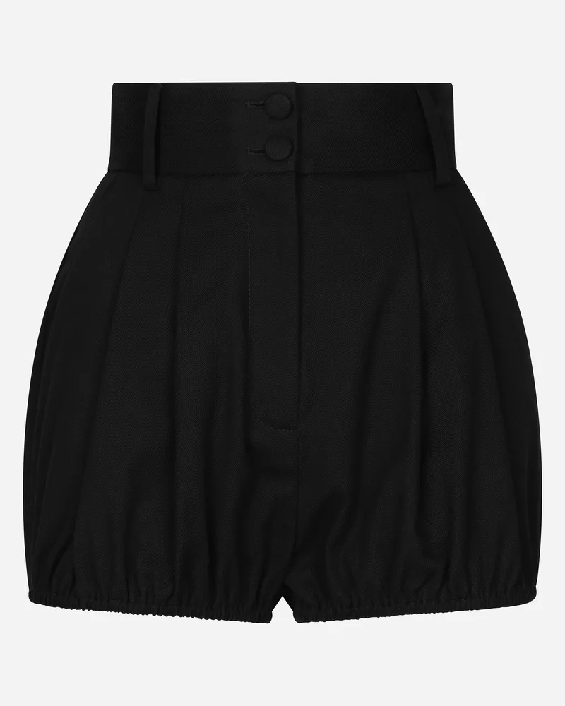 Dolce & Gabbana Panty-shorts Im Ballon-stil Aus Baumwolle - Frau Hosen Und Shorts Schwarz Baumwolle Schwarz