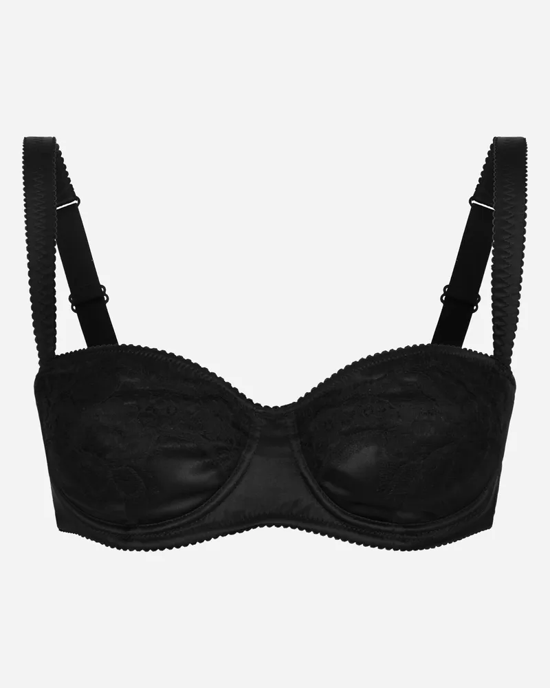 Dolce & Gabbana Der Stylishe; Feminine Balconette-bh Von ; Aus Elastischem Seidensatin Mit Edlen Einsätzen; Ist Die Beste Voraussetzung Für Sinnliche Und Elegante Unterwäsche-looks: - Frau Unterwäsche Schwarz Seide Schwarz