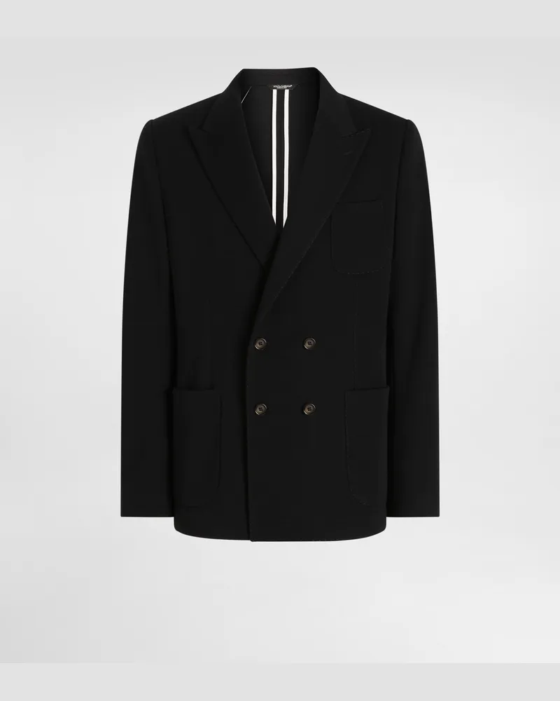 Dolce & Gabbana Zweireihige Jacke Portofino Aus Jersey - Mann Anzüge Und Blazer Blau Blau