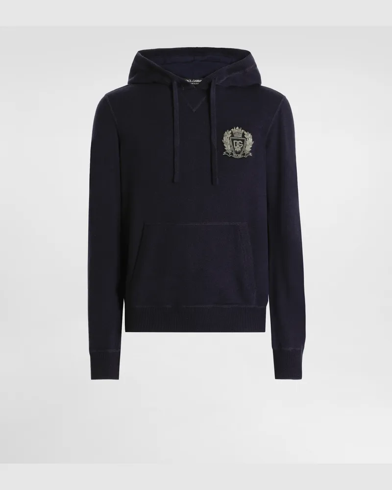 Dolce & Gabbana Smooth Cashmere Sweatshirt - Mann Strickwaren Blau Blue
