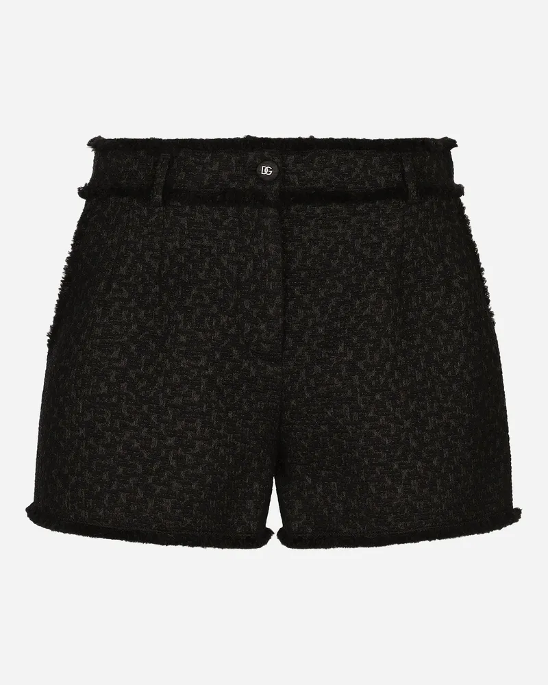 Dolce & Gabbana Shorts Aus Raschel-tweed - Frau Hosen Und Shorts Schwarz Schwarz