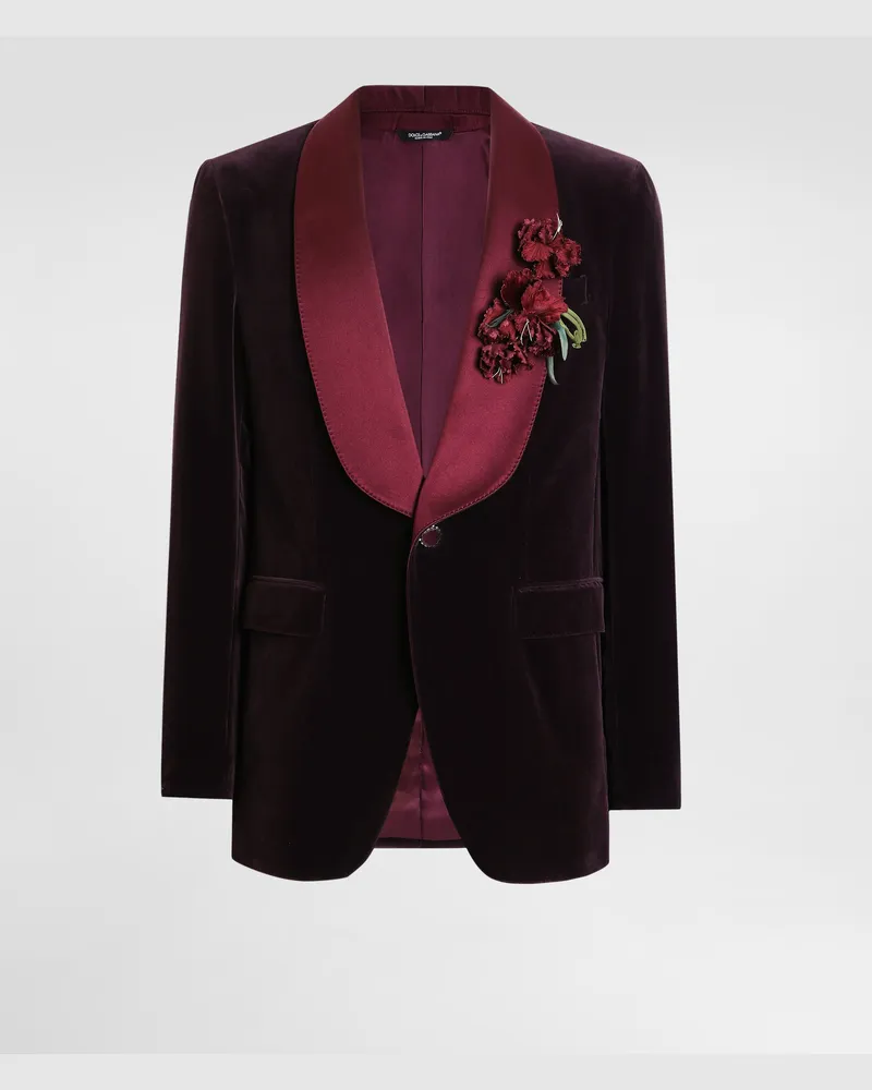 Dolce & Gabbana Single-breasted Sicilia Light Smooth Velvet Jacket - Mann Anzüge Und Blazer Purple Purple