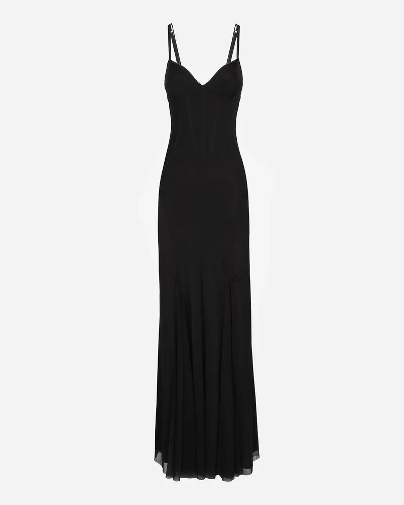 Dolce & Gabbana Langes Kleid Aus Tüll - Frau Kleider Schwarz Black