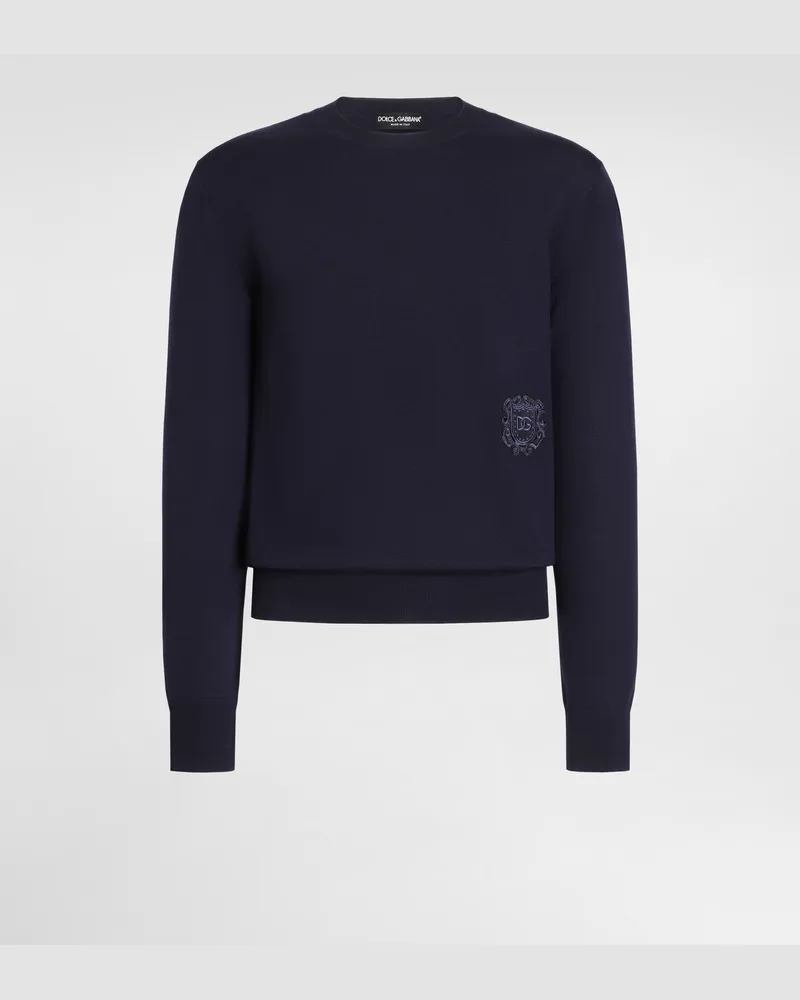 Dolce & Gabbana Pullover Aus Schurwolle - Mann Strickwaren Blau Blau
